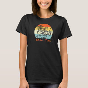 T-shirt Grand Turk Turks & Caicos Vintage Pirate & Parrot