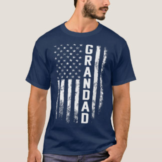 T-shirt Grandad Gift America Flag Gift For Men Father's Da