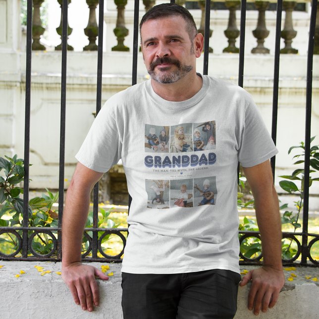 T-shirt Granddad Man Myth Legend 6 Photo Collage (Créateur téléchargé)