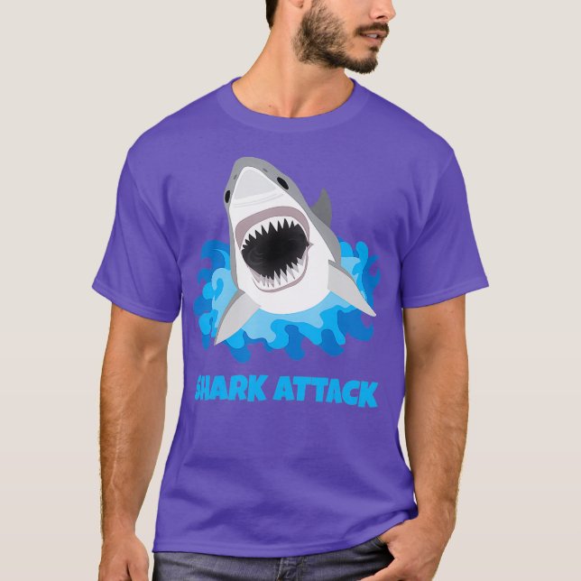 T-shirt Grande attaque de requin blanc amusant (Devant)