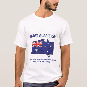 T-shirt GRANDE AUSSIE DAD forte courageuse personnalisée