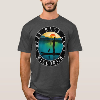 T-shirt Grande Bass Lake Wisconsin Paddleboard