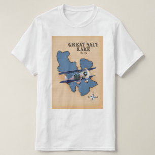 T-shirt Grande carte de style vintage du lac Salé Utah
