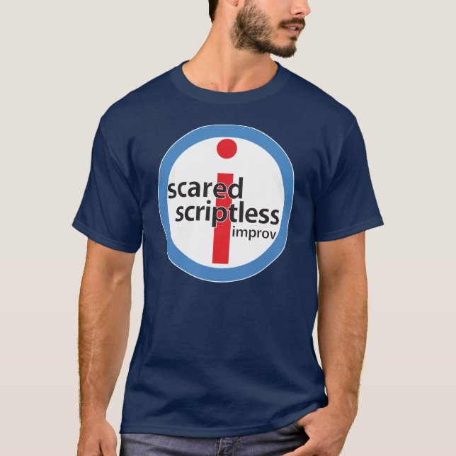 T-shirt Grande chemise effrayée de logo de timbre de (Devant)