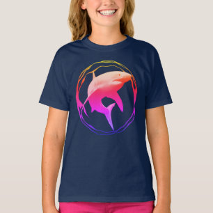 T-shirt Grande conception graphique de requins blancs