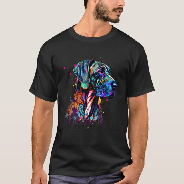 T-shirt Grande Dane Dane Splash Art Dane (Devant)