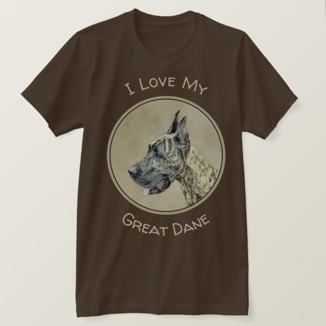 T-shirt Grande Danse (Brindle) Peinture - Art Chien origin (Design devant)