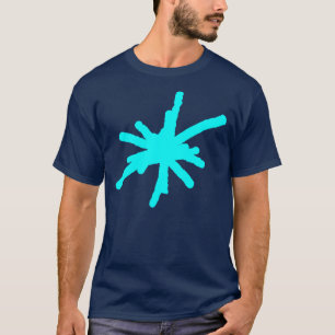 T-shirt Grande étincelle - cyan sur l'obscurité
