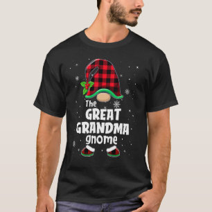 T-shirt Grande grand-mère Gnome Buffalo Plaid Christmas Ma
