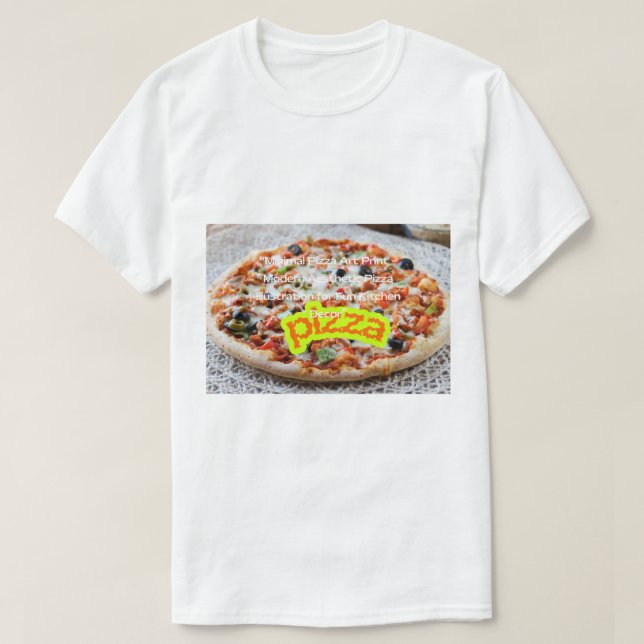 T-shirt Grande Image de Pizza - Illustration de Nourriture (Design devant)