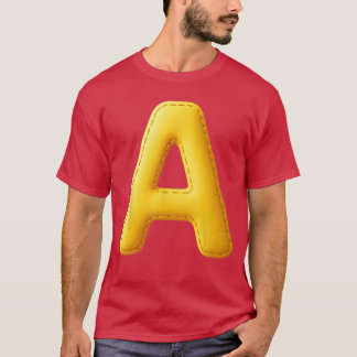 T-shirt Grande lettre jaune A