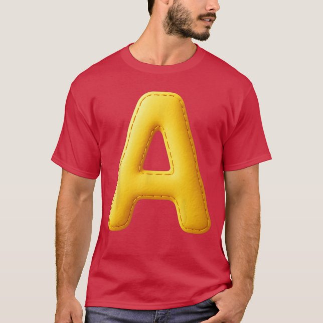 T-shirt Grande lettre jaune A (Devant)