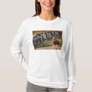 T-shirt Grande lettre ScenesWyoming du Wyoming (cowboy)