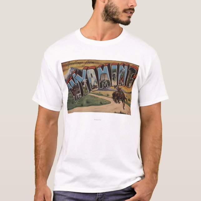 T-shirt Grande lettre ScenesWyoming du Wyoming (cowboy) (Devant)