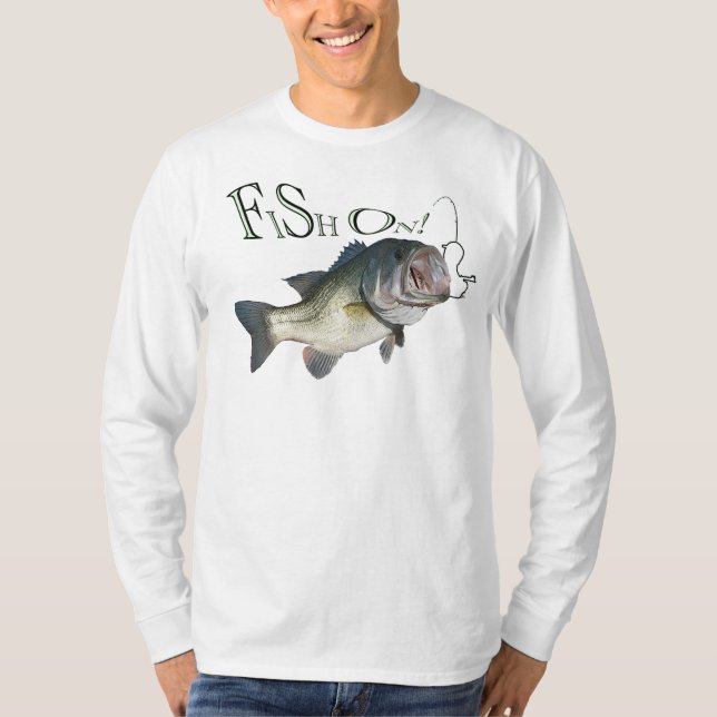 T-shirt Grande perche de bouche, poisson dessus (Devant)