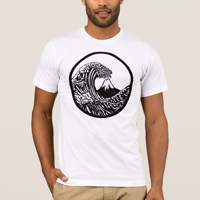 T-shirt Grande pièce en t de Hokusai de vague (Devant)