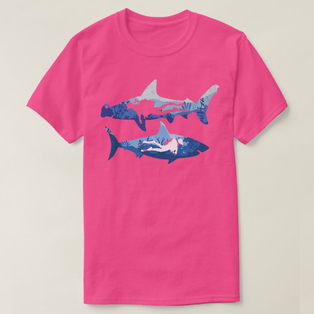 T-shirt Grande Plongée de requin Design Plongée sous-marin (Design devant)