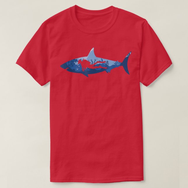 T-shirt Grande Plongée de requin Design Plongée sous-marin (Design devant)