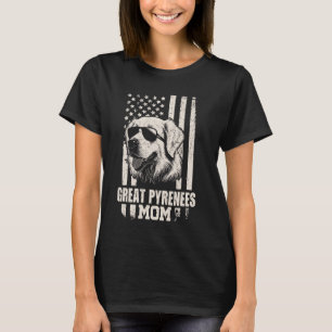 T-shirt Grande Pyrénées Chien Maman Drapeau américain Cade