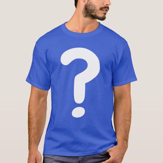 T-shirt Grande Question Mark Devine Qui Jouer Costume Chem (Devant)