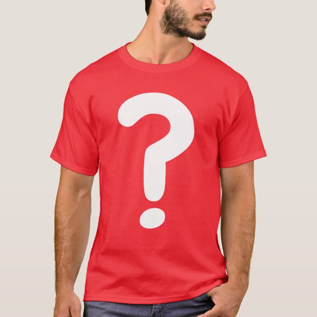 T-shirt Grande Question Mark Devine Qui Jouer Costume Chem (Devant)