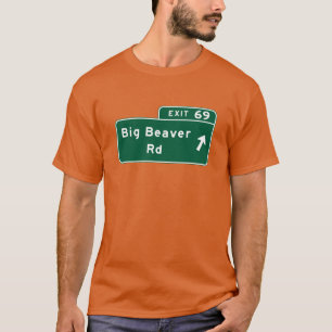 T-shirt Grande route de castor, panneau routier, Michigan,