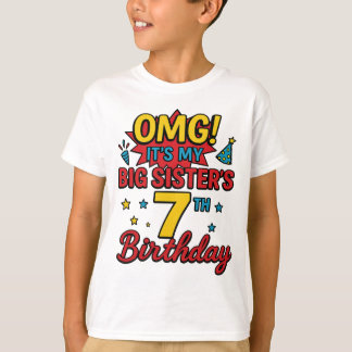 T-shirt Grande Sœur 7e Anniversaire Mignon Arc-en-Ciel Amu