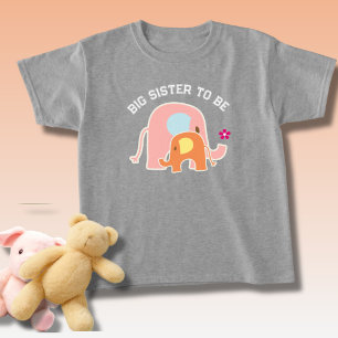 T-shirt Grande Sœur À Venir Éléphant Rose