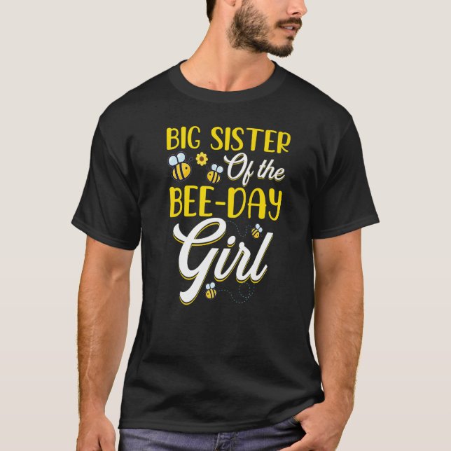 T-shirt Grande Soeur De La Fille De La Fête Des Abeilles F (Devant)