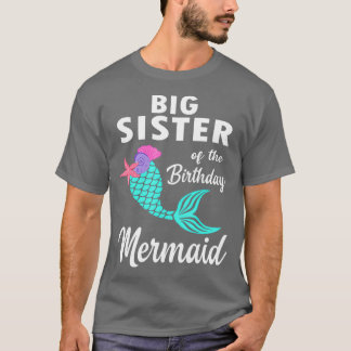 T-shirt Grande Soeur De La Sirène D'Anniversaire Qui Corre