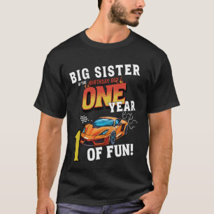 T-shirt Grande Soeur De L'Anniversaire D'Un An Boy Racing
