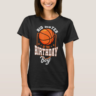 T-shirt Grande Soeur De L'Anniversaire Garçon Basketball T