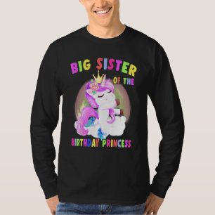 T-shirt Grande Soeur De L'Anniversaire Princesse Unicorn F