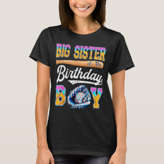 T-shirt Grande Sœur Du Garçon D'anniversaire Baseball Glac
