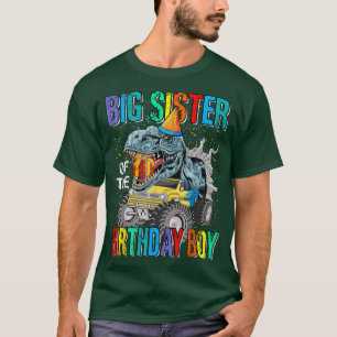 T-shirt Grande Sœur du Monster Truck Dinos Garçon d'annive