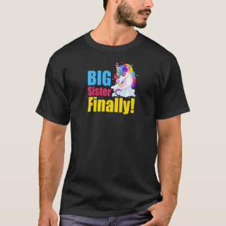 T-shirt Grande Sœur Enfin Licorne Grande Sœur Mode Grande