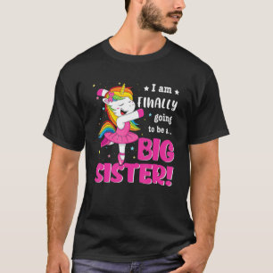 T-shirt Grande Soeur Enfin Unicorne Je Vais Être Un Gros