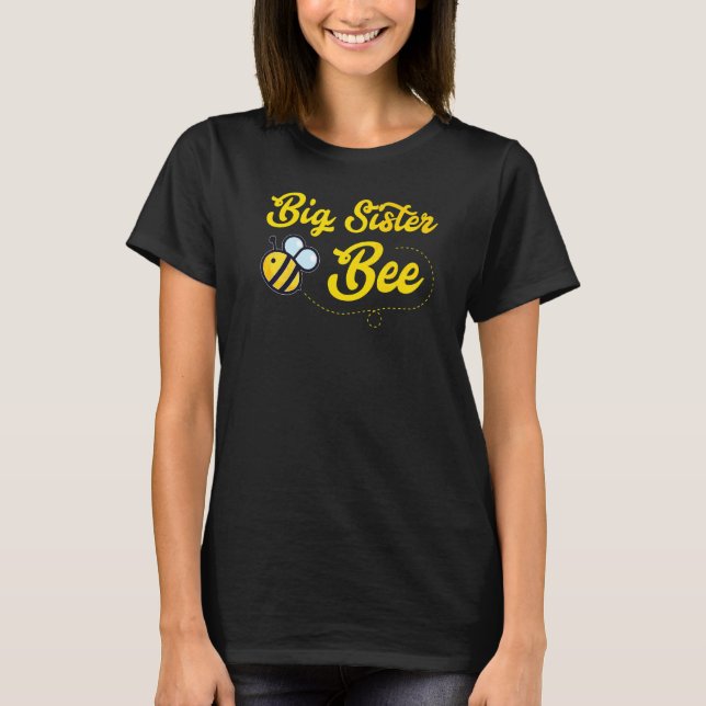 T-shirt Grande sœur famille appariée apiculture  (Devant)