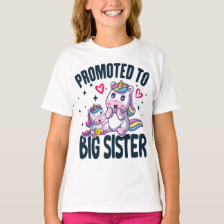 T-shirt Grande Soeur Licorne Promue Grande Soeur Annonce
