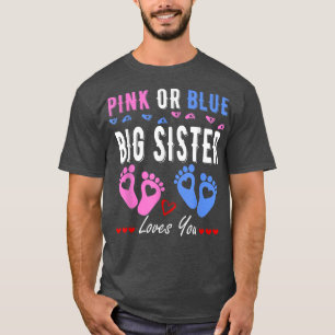 T-shirt Grande Soeur Rose Ou Bleu Vous Aime Genre Révéler
