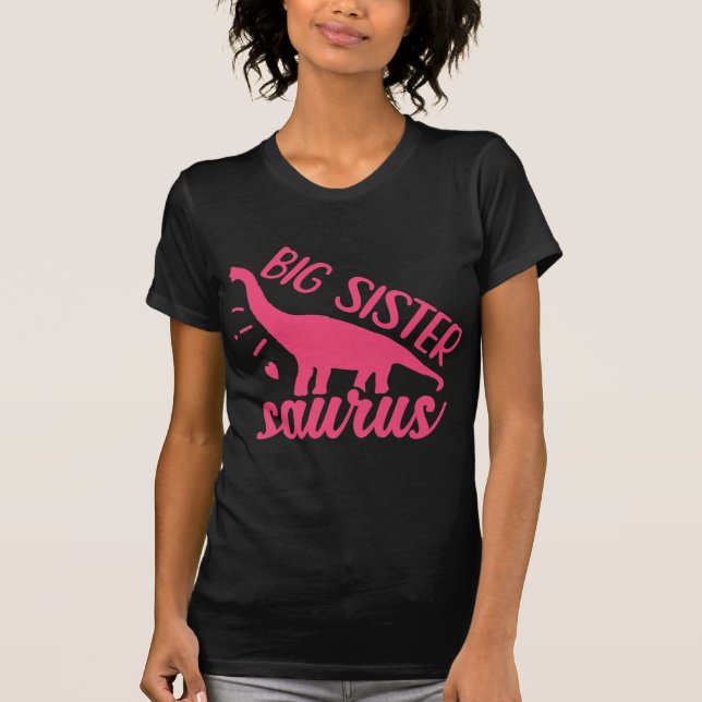 T-shirt Grande soeur Saurus en rose (Devant)