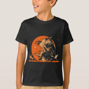 T-shirt Grande sorcière Vintage et Halloween Lune