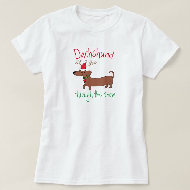 T-Shirt Grande Taille Basique Dachshund Dans la Ne (Design devant)