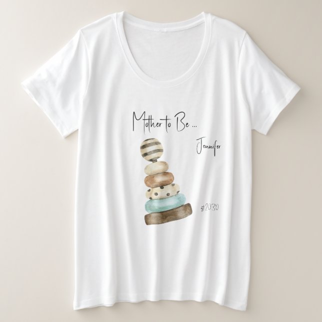 T-Shirt grande taille pour future maman Baby Showe (Design devant)