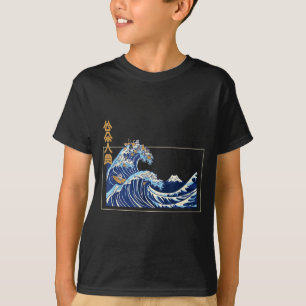 T-shirt Grande Vague au large de Kanagawa avec le kanji es