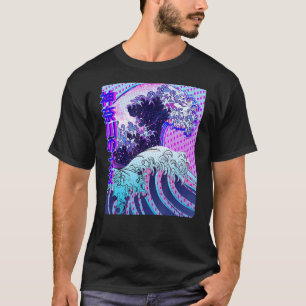 T-shirt Grande vague au large de Kanagawa Vaporwave Glitch