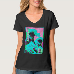 T-shirt Grande Vague au large de Kanagawa Vaporwave Glitch