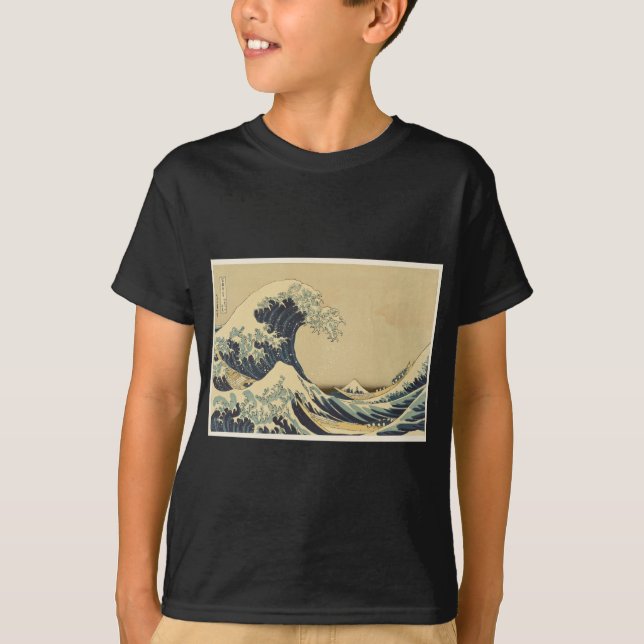 T-shirt Grande vague de Hokusai outre de Kanagawa (Devant)