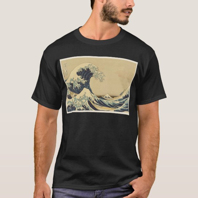 T-shirt Grande vague de Hokusai outre de Kanagawa (Devant)