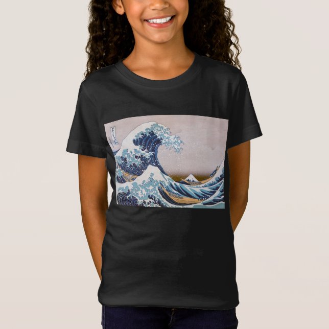 T-Shirt Grande vague du tsunami Kanagawa Japon par Hokusai (Devant)